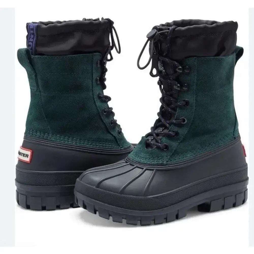 Hunter Skylar Waterproof Boot Green/black Women's Sz 7 $225